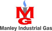 A manley industrial gas logo with a candle in the middle.