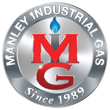 A manley industrial gas logo with a candle in the middle.