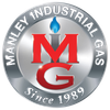 A manley industrial gas logo with a candle in the middle.
