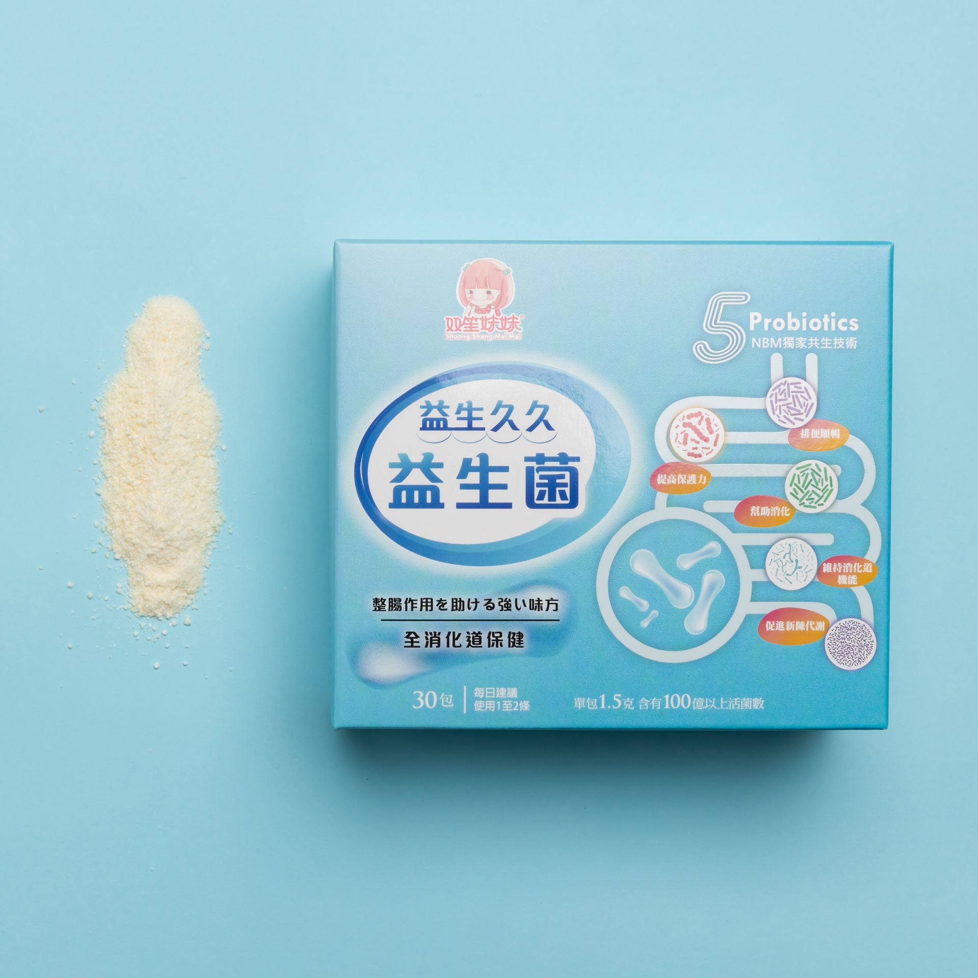 益生久久益生菌 幫助維持消化道機能 使 排便順暢-< 雙笙妹妹 益生久久> --- (粉狀/單盒裝 - 共30條 - 原價 750元 - 特價 700元 /免運!!!!!) -- 保存期限至2027/03/04)