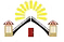 The sun is shining through the roof of a house.