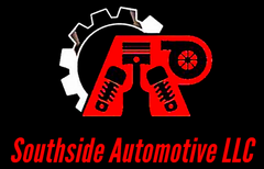 A logo for southside automotive llc with a gear and pistons