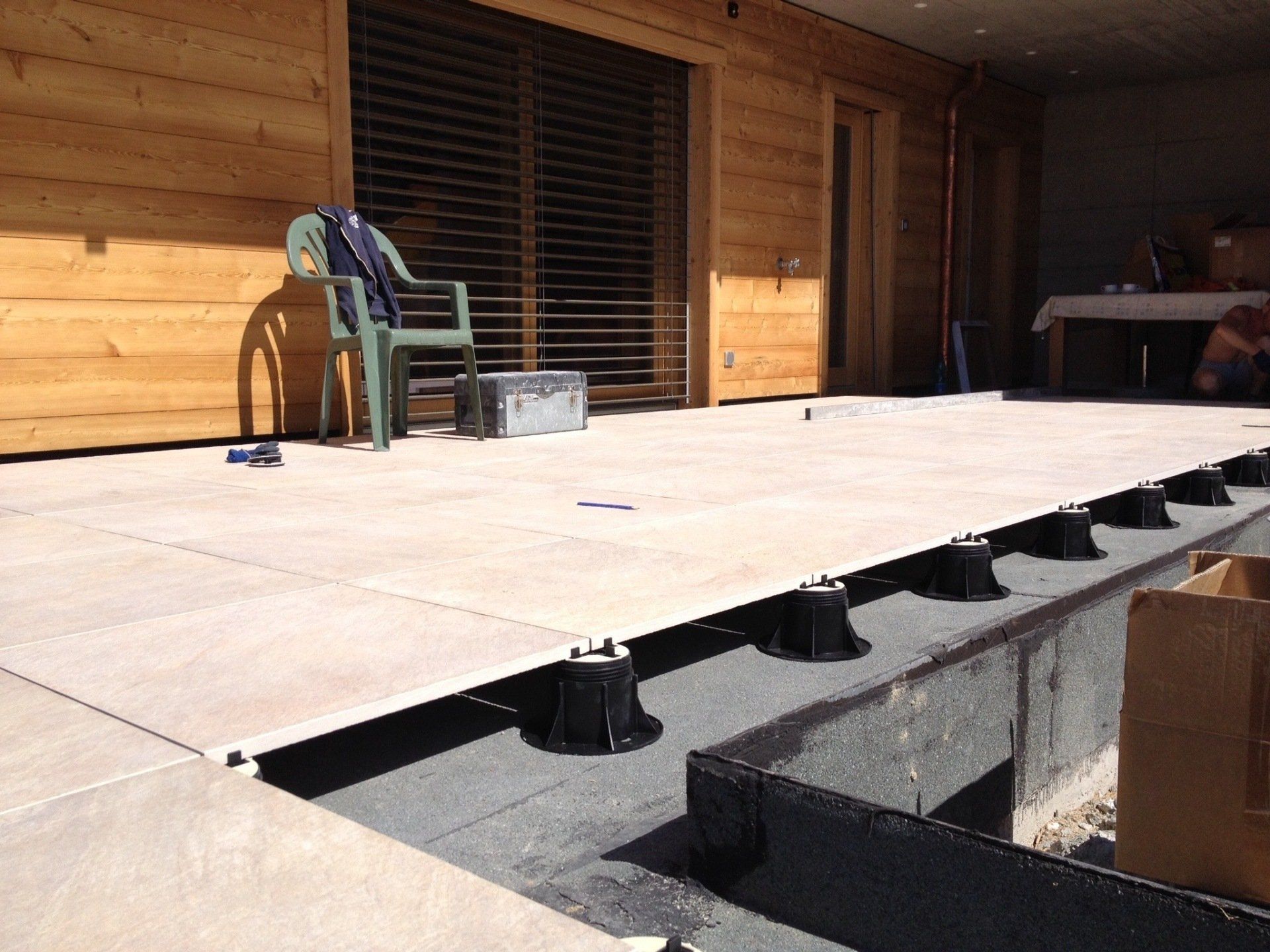 dallage de balcon en travaux