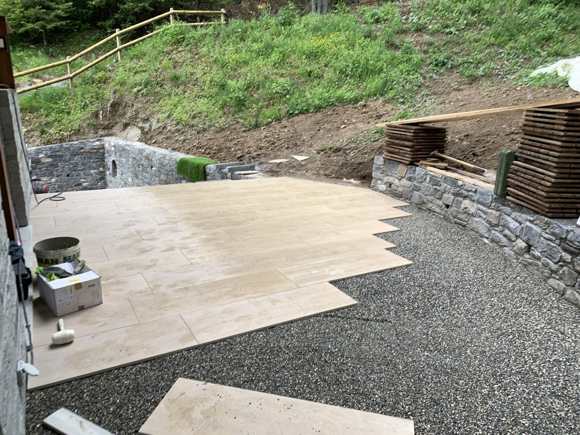 construction de dallage sur gravillon