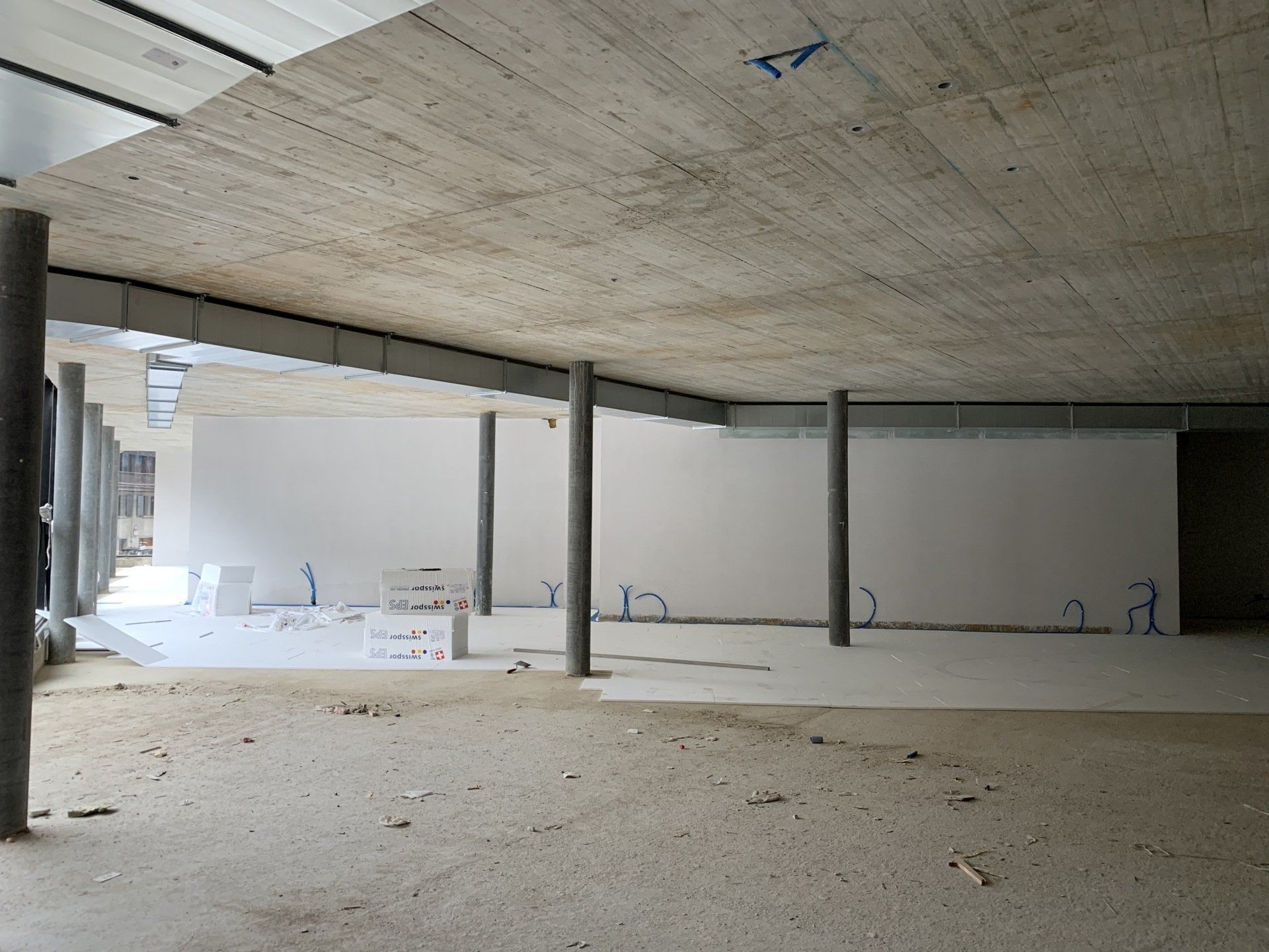 Pose de chapes en cours