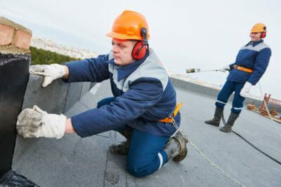 Contractors Installing a Commercial Roof