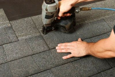 Contractor Installing an Asphalt Shingle Roof