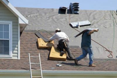 Contractors Installing a Residential Roof