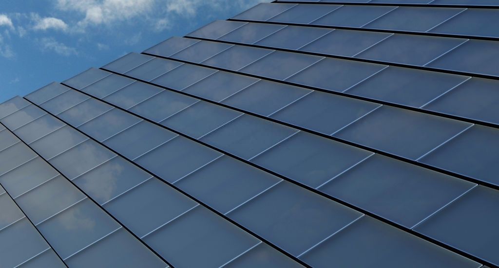 A roof with a lot of solar panels on it
