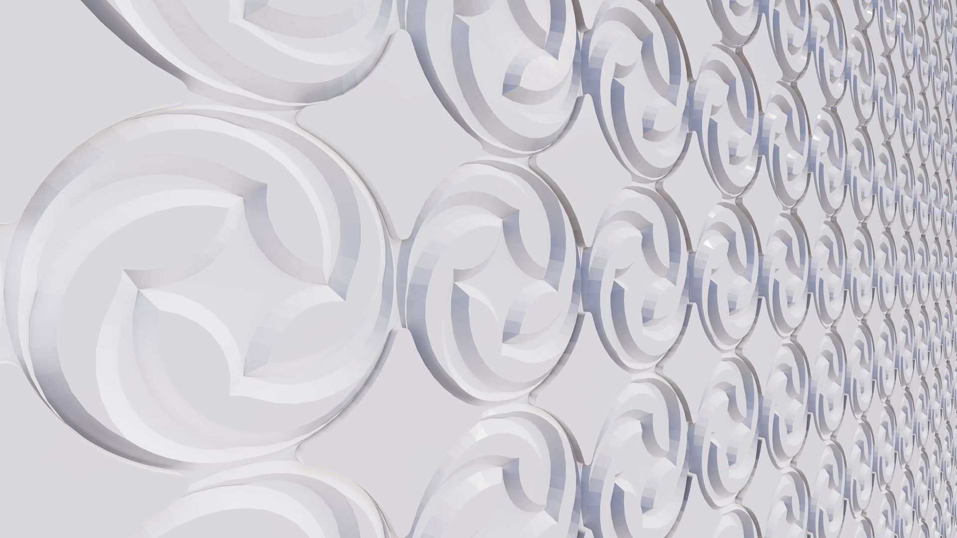 A white wall with a pattern of circles on it.