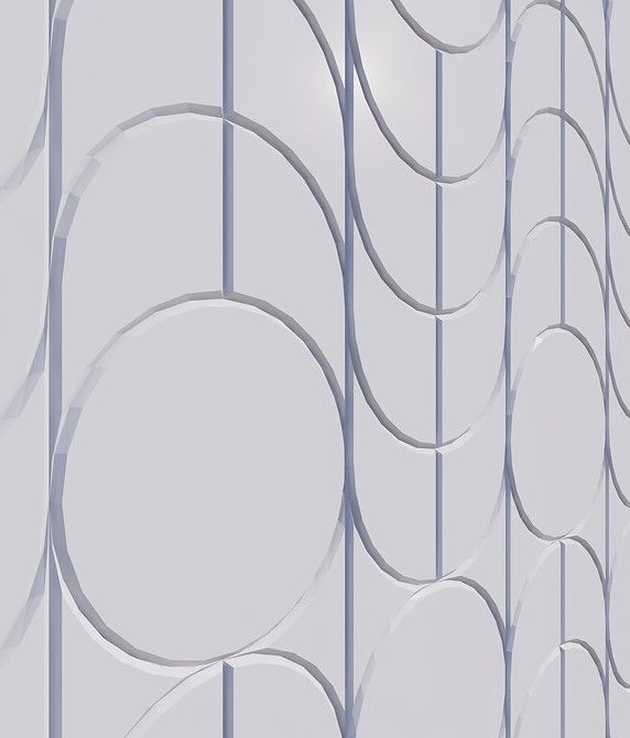 A white wall with a pattern of circles on it