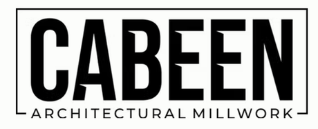The logo for cabeen architectural millwork is black and white.