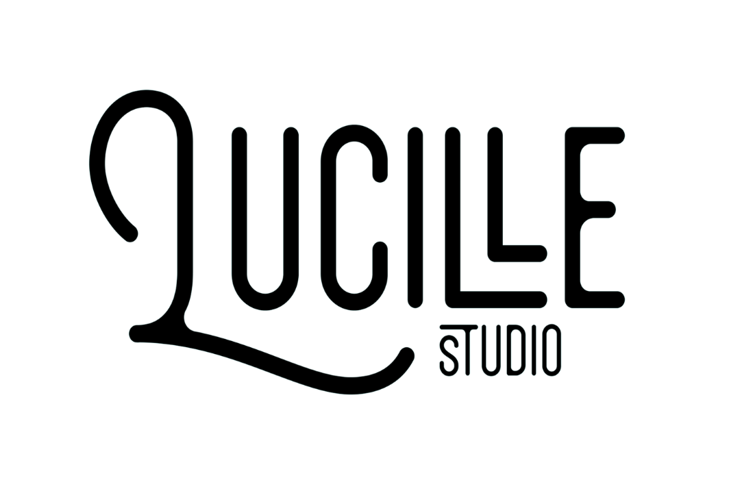 A black and white logo for quille studio on a white background.
