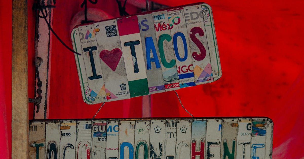 Taco sign using car plates