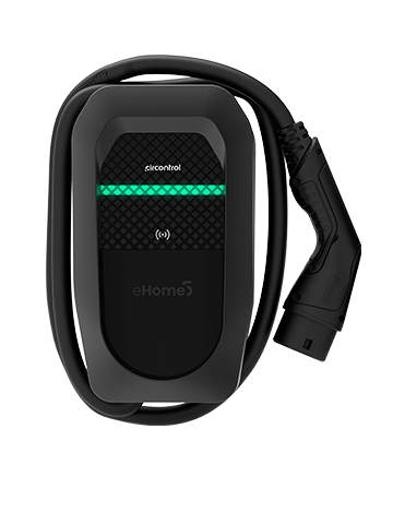 Un icono 3D al lado de una estación de carga.