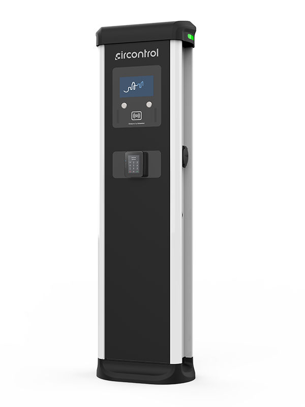 Representación 3D de un cargador rápido EV