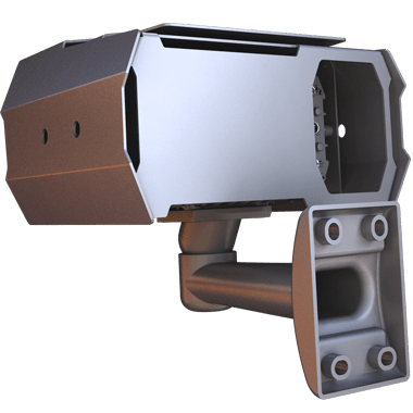Un modelo 3D de un dispositivo con agujeros.