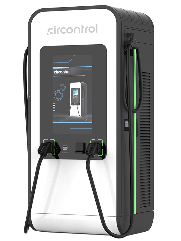 Representación 3D de un cargador rápido EV