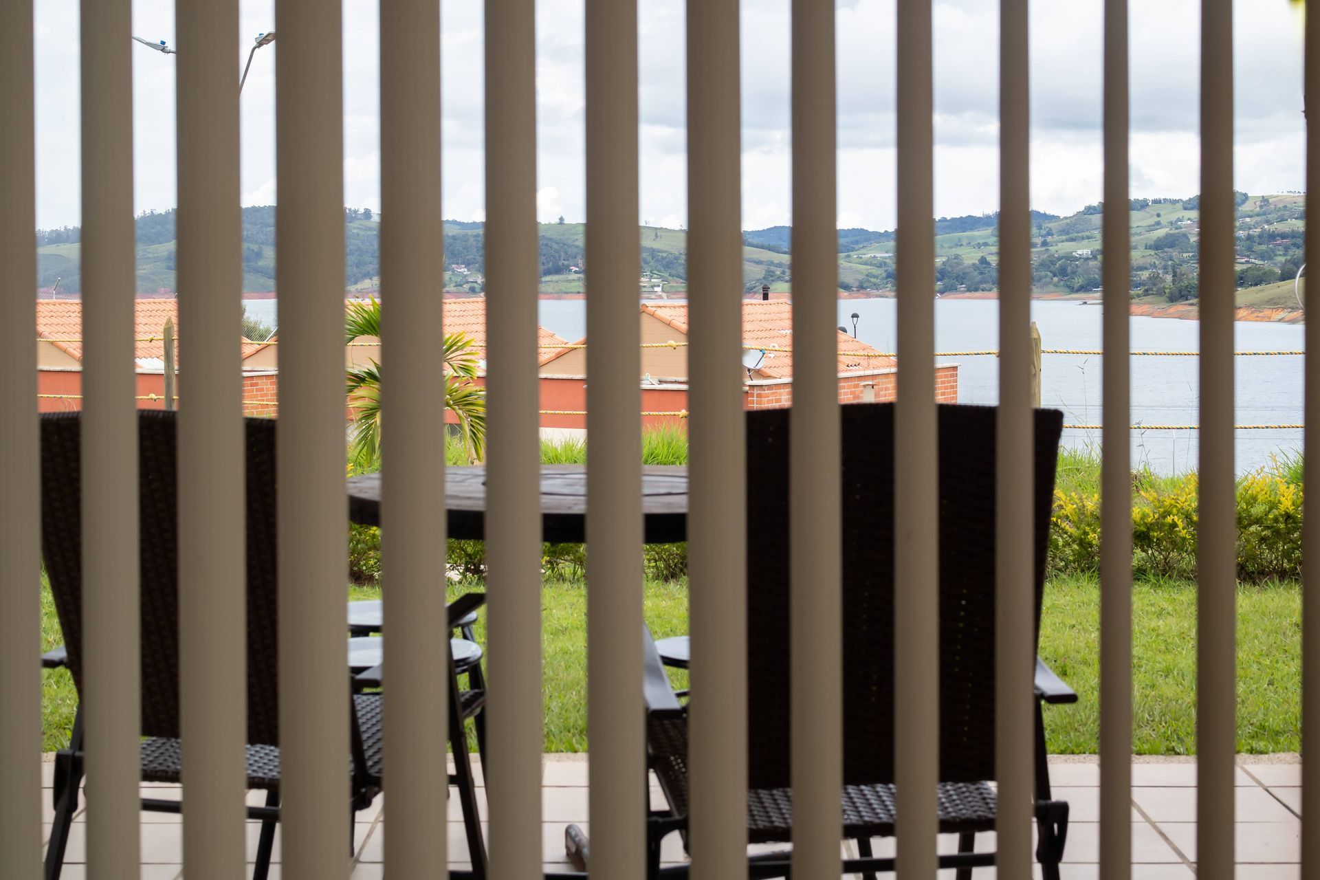 Custom vertical blinds on a big window near Austin, TX