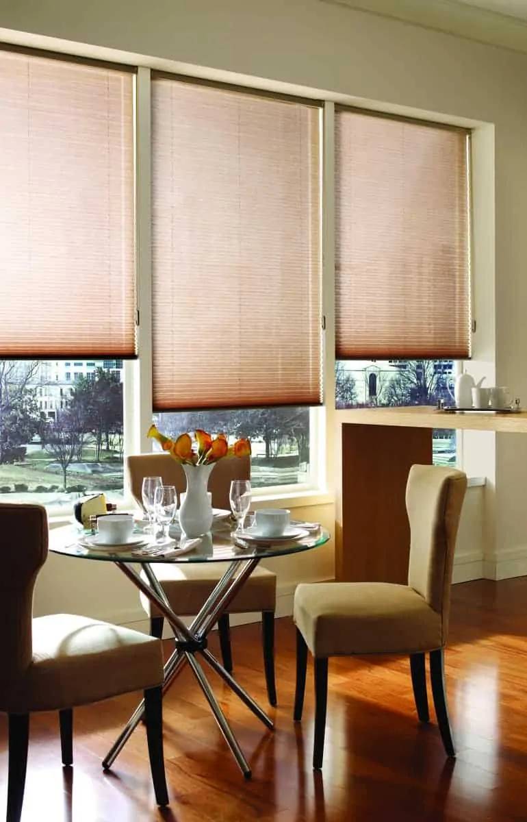 Upgrade your home with motorized shades, featuring honeycomb and wood shades, near New Braunfels, Texas (TX)