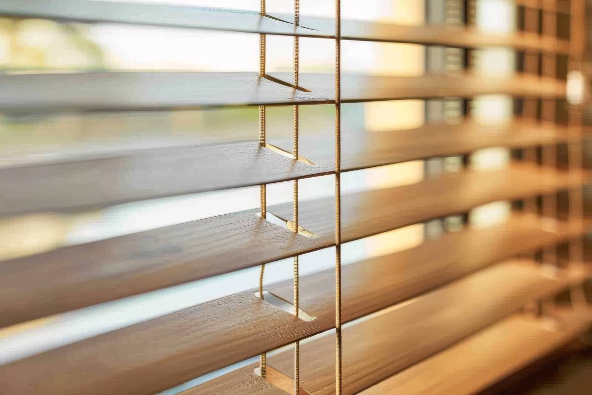 Modern blinds covering a window near Spicewood, TX