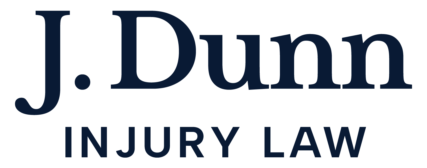 The logo for j. dunn injury law is on a white background.