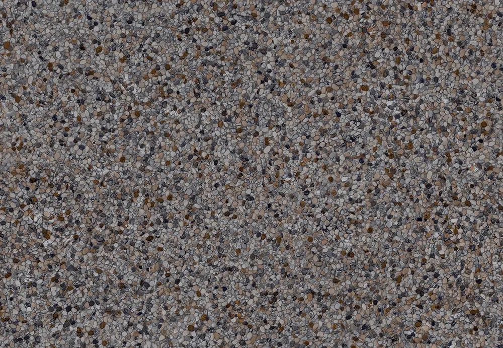 Un gros plan d'une membrane de PVC de couleur river rock.