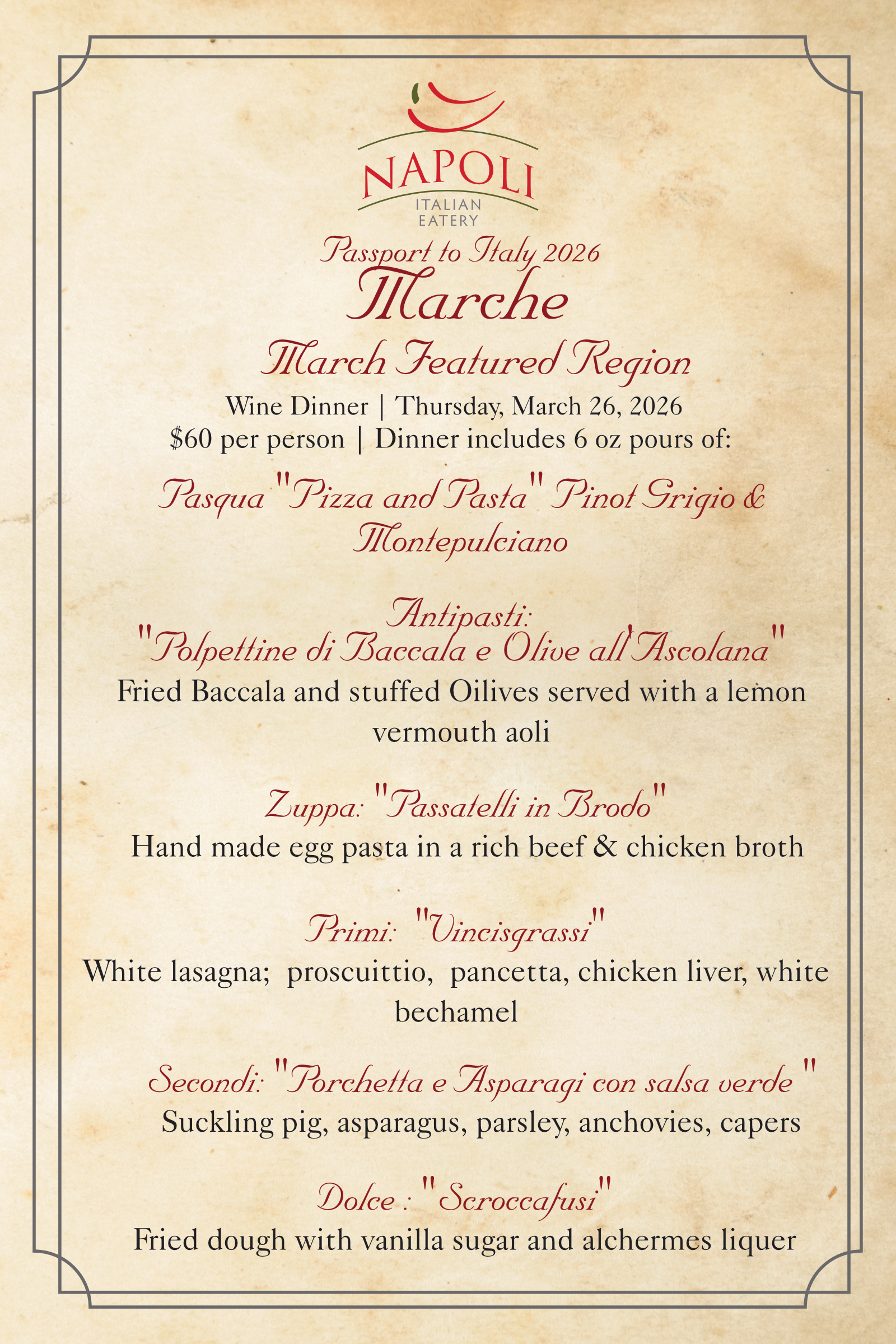 Featured Wine f  — Wichita, KS — Napoli Italian Eatery