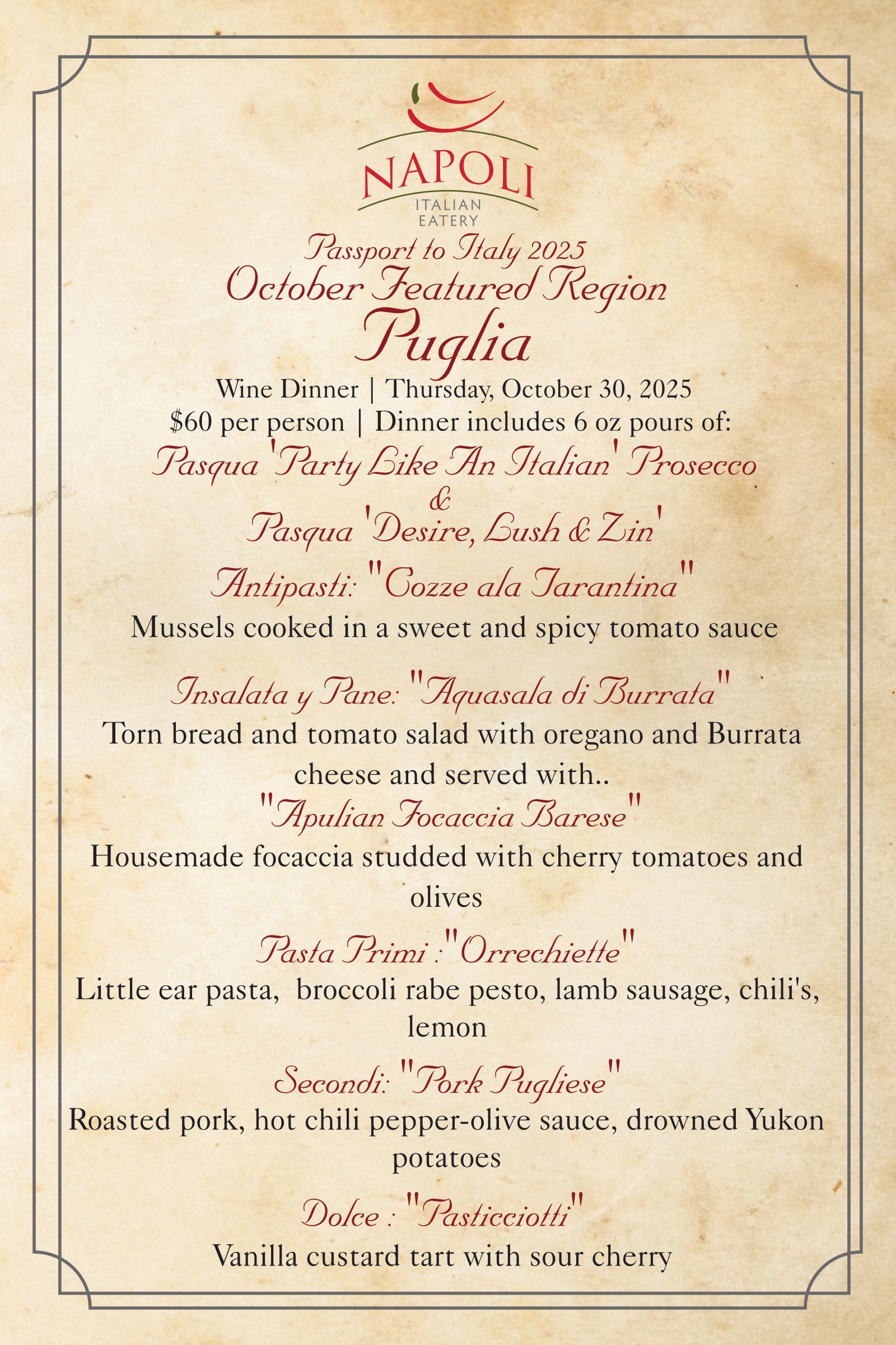 Featured Wine f  — Wichita, KS — Napoli Italian Eatery