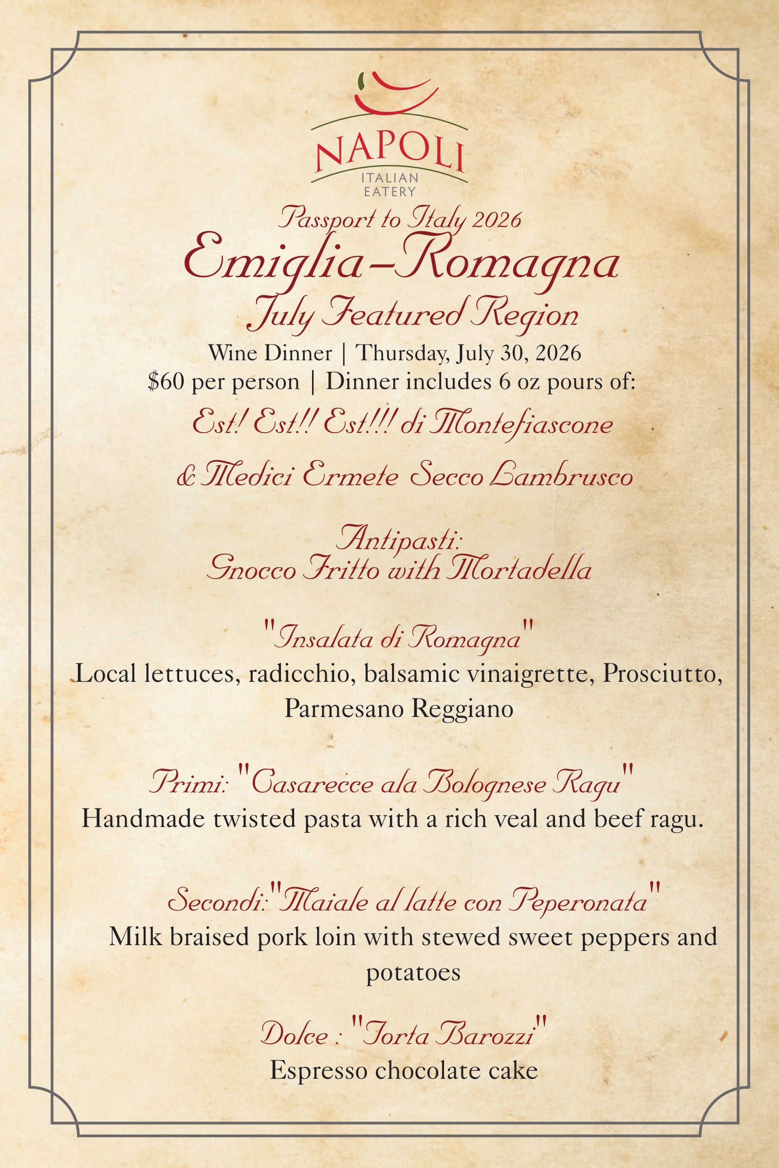 Featured Wine f  — Wichita, KS — Napoli Italian Eatery