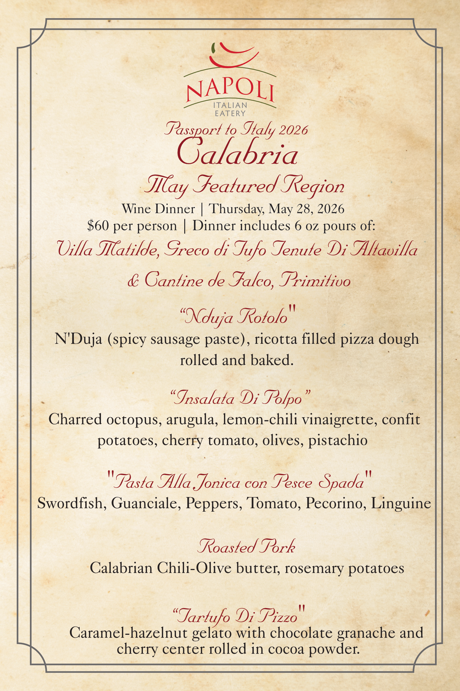 Featured Wine f  — Wichita, KS — Napoli Italian Eatery