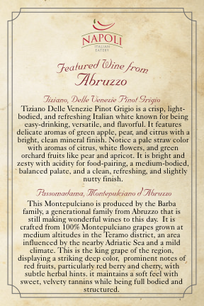 Featured Wine f  — Wichita, KS — Napoli Italian Eatery