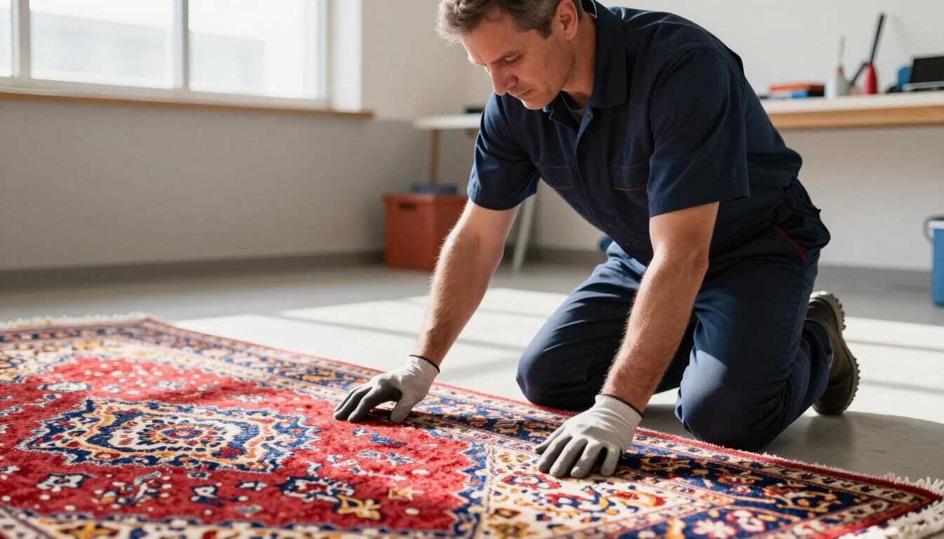 Professionele reiniging van een oosters kleed