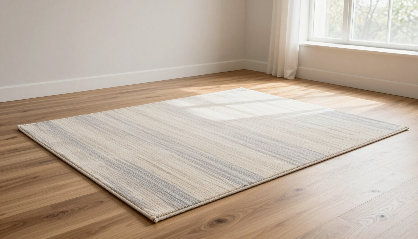 Een fris en schoon vloerkleed in een lichte woonkamer.