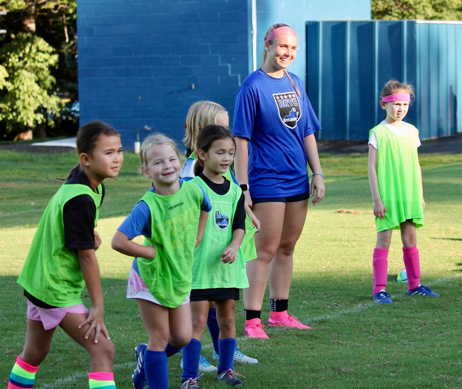 Youth soccer players and coach from BRYC Academy