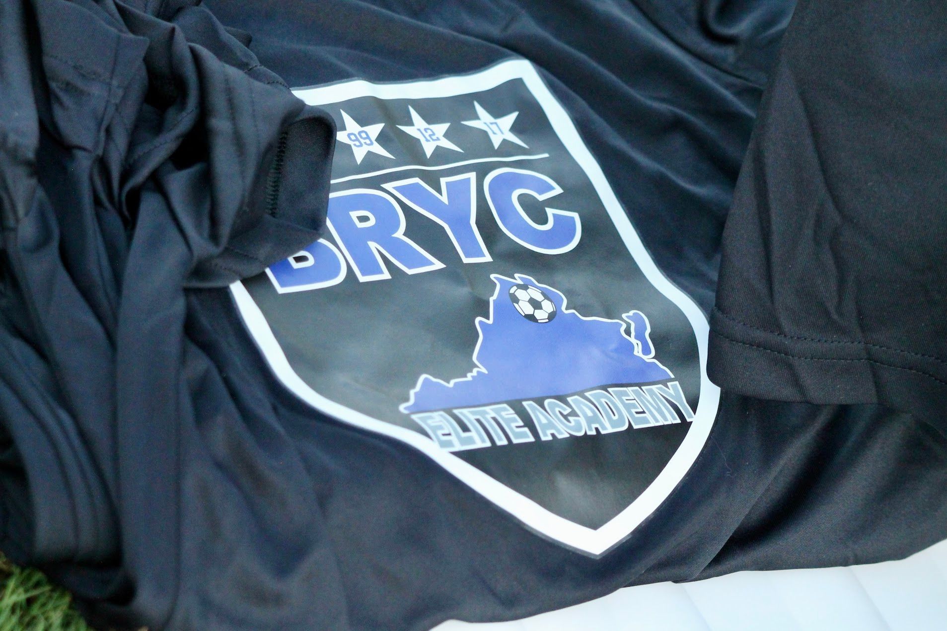 Black soccer jersey with the BRYC Elite Academy logo