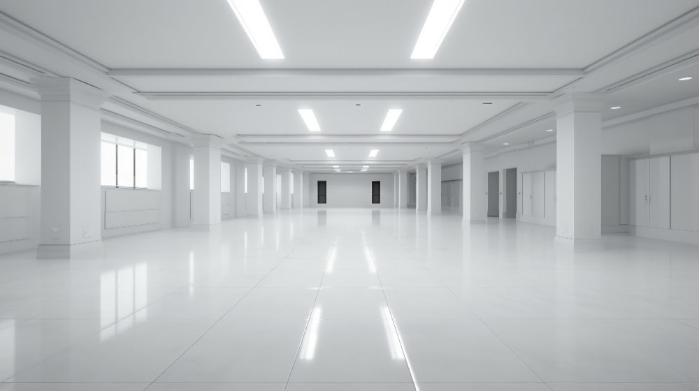 There is a ladder in the middle of the room.