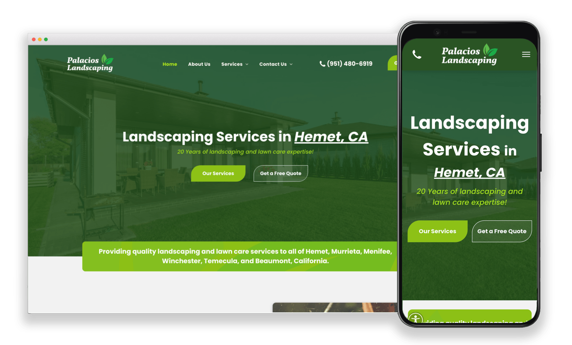 Palacios Landscaping Website