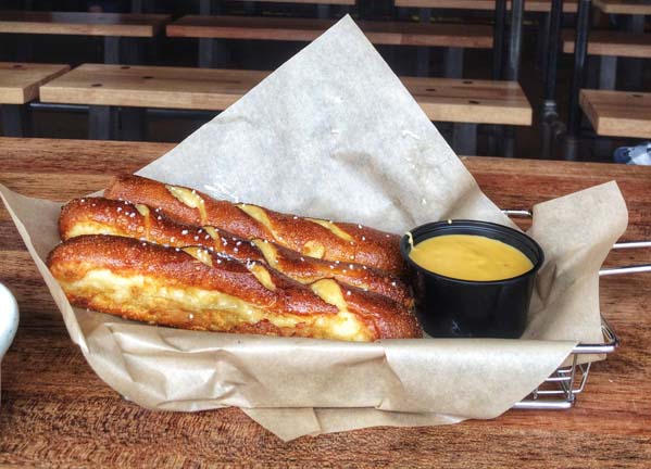 german breadsticks with mustard
