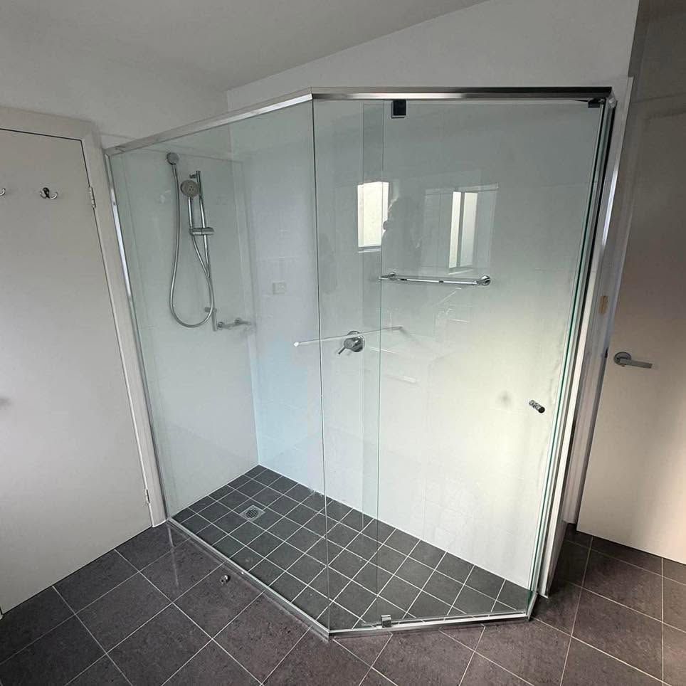 Installed Custom Shaped Glass in The Bathroom