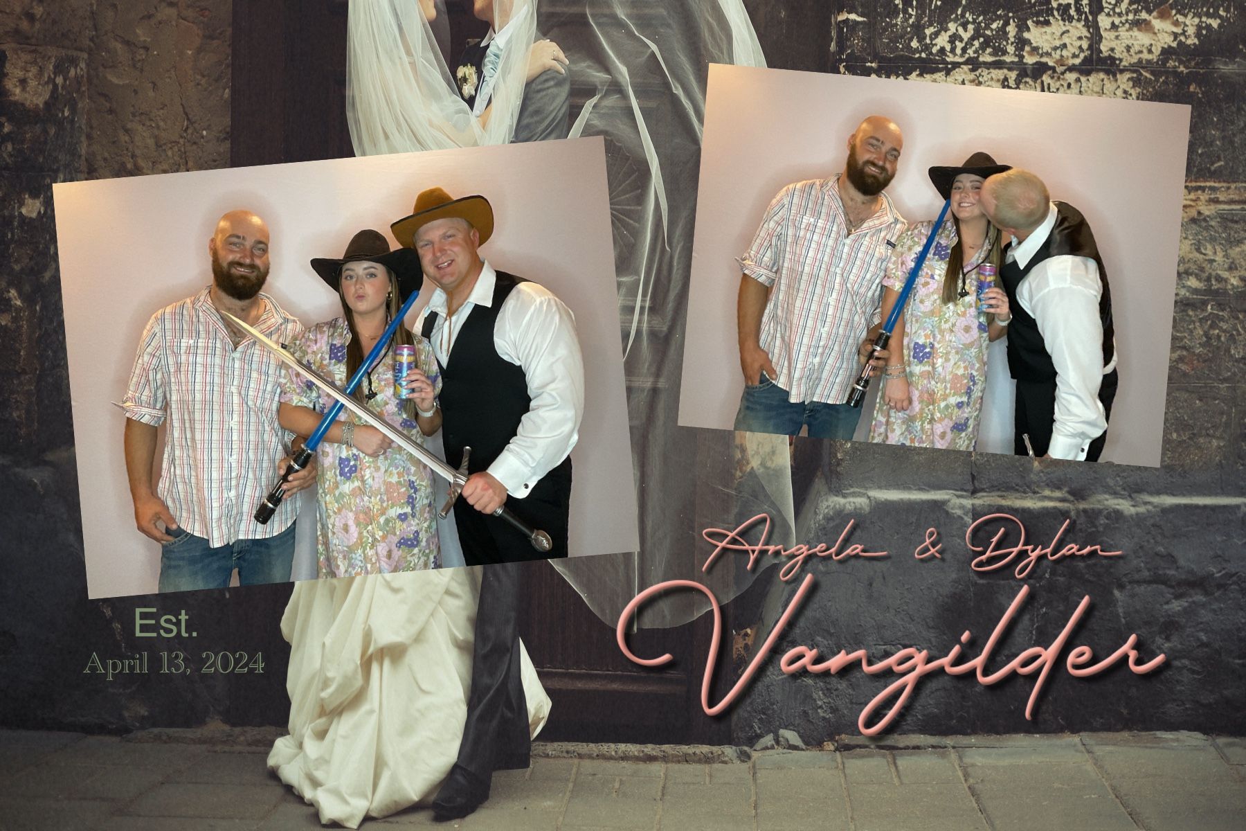 wedding photo booth with props