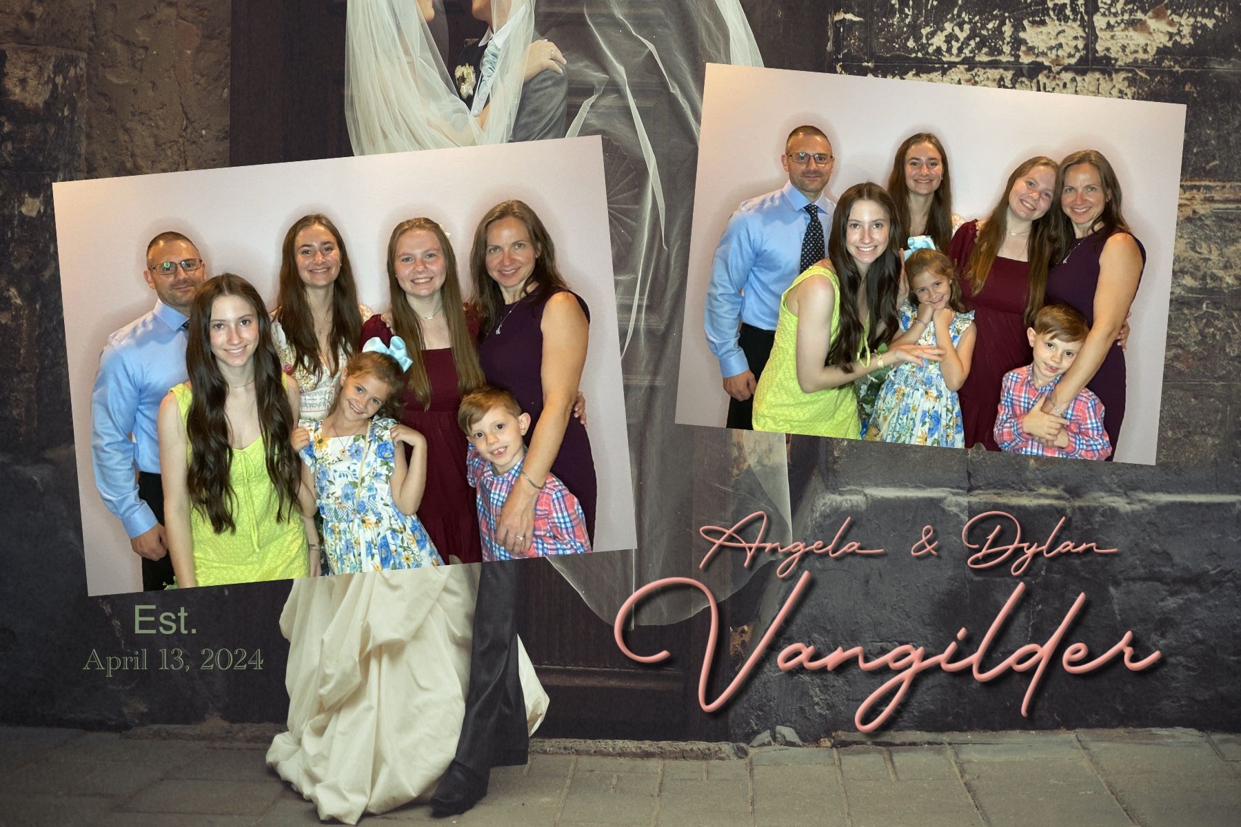 wedding photo booth with props