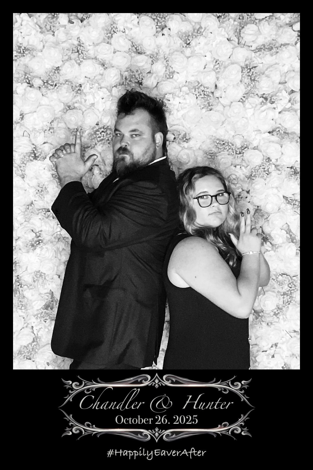 party guests posing for photo booth