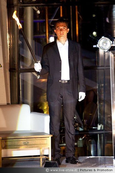 Thomas Haberer als Model bei einer Fashion Show