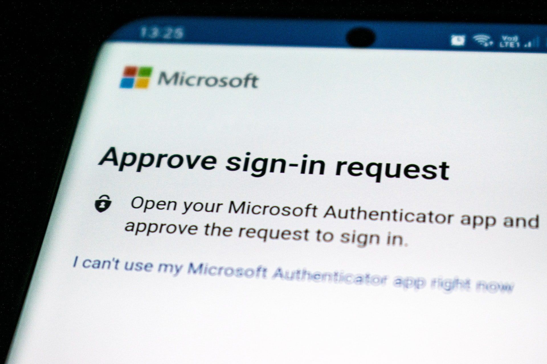 Image of an authenticator app to approve sign-in