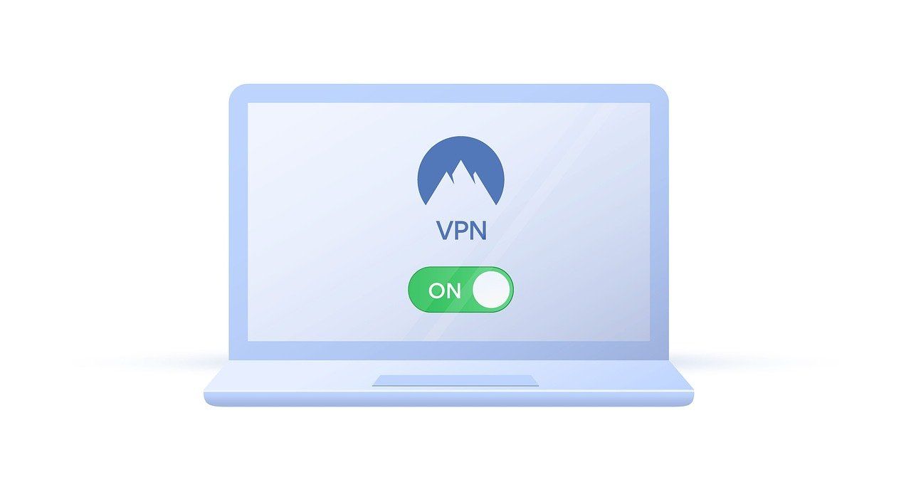 Image of a laptop with a VPN turned on