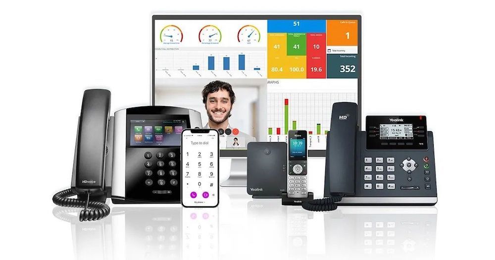 VoIP phone systems and a screen