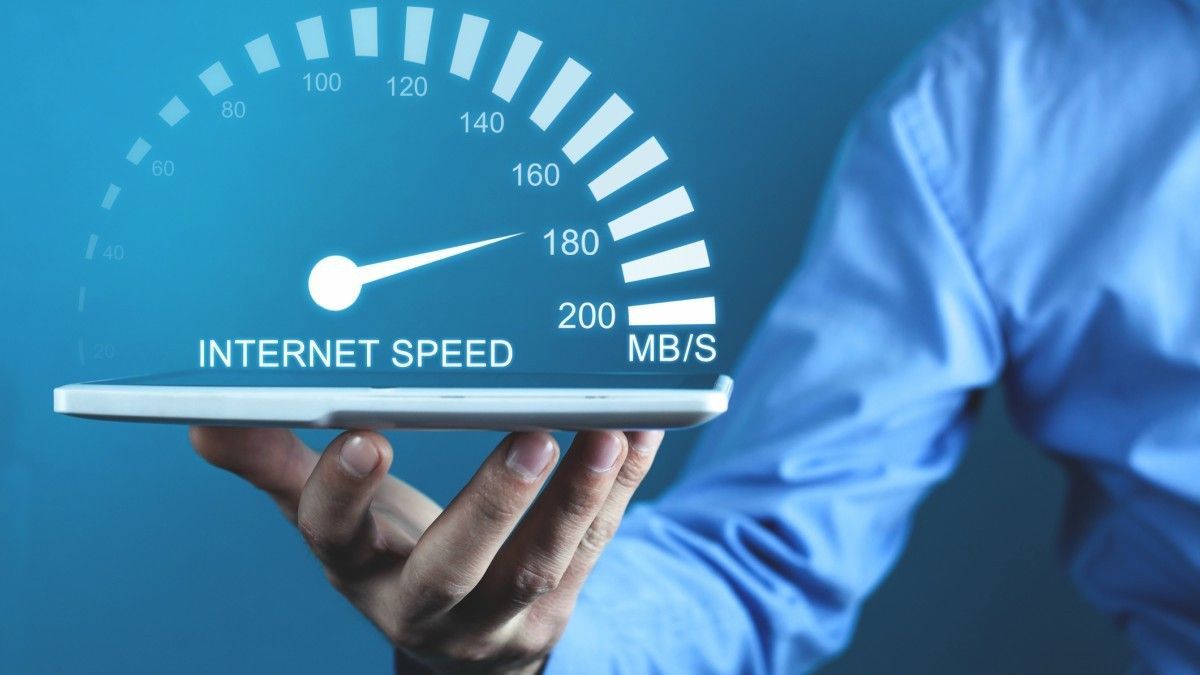 Image of fibre internet speed measurement