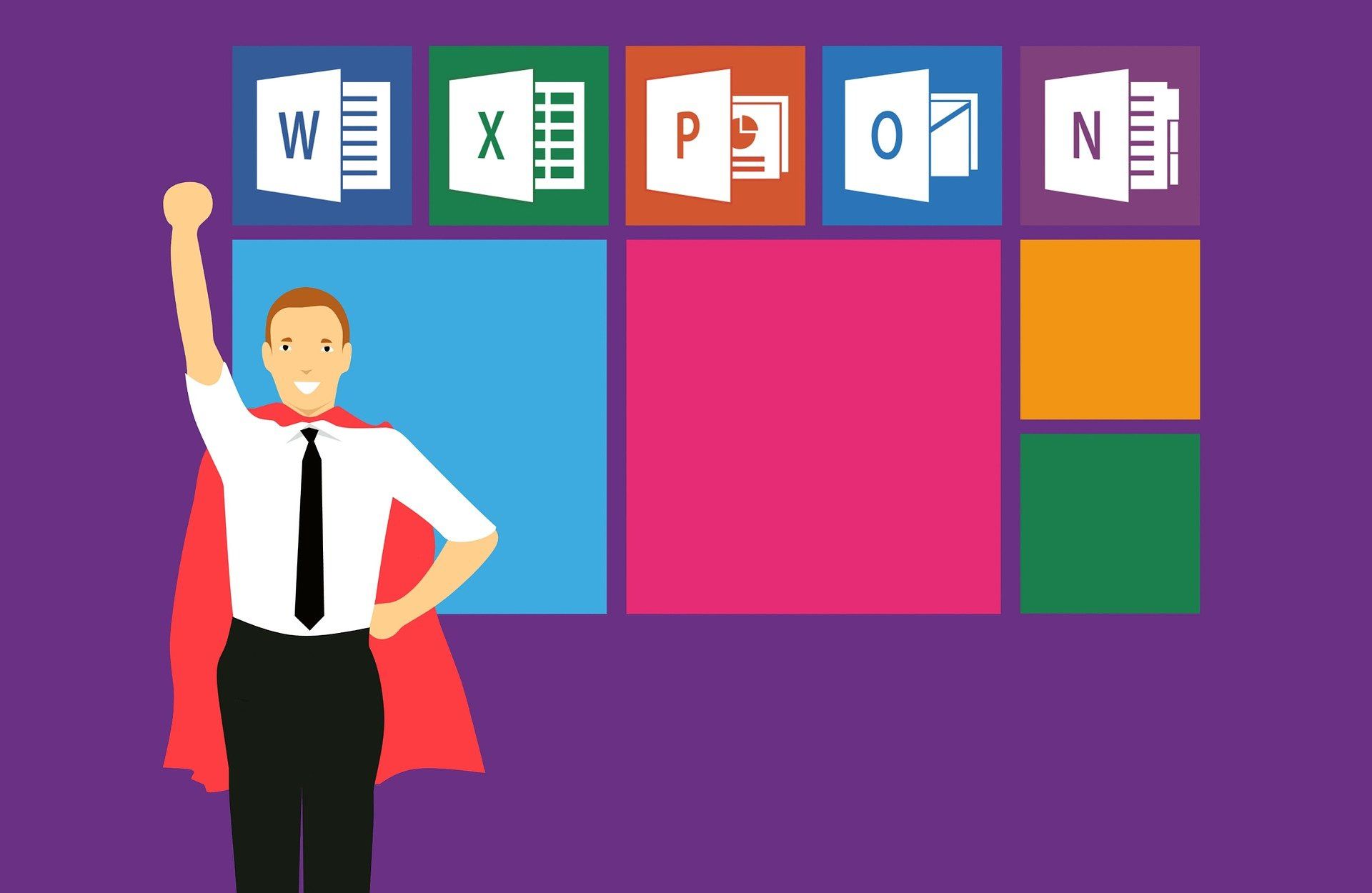 the various Microsoft software options like Word, Excel, Powerpoint