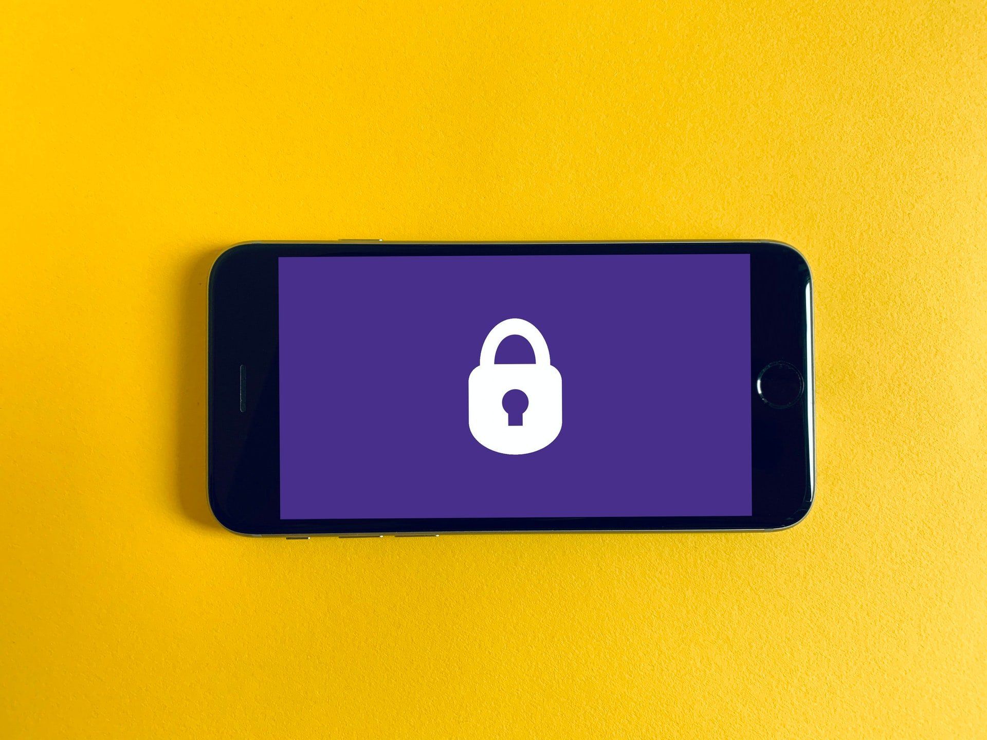 Image of mobile phone with a padlock screen